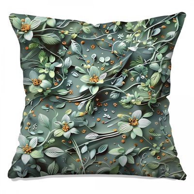 Floral Leafy Vines Double Sided Throw Pillows