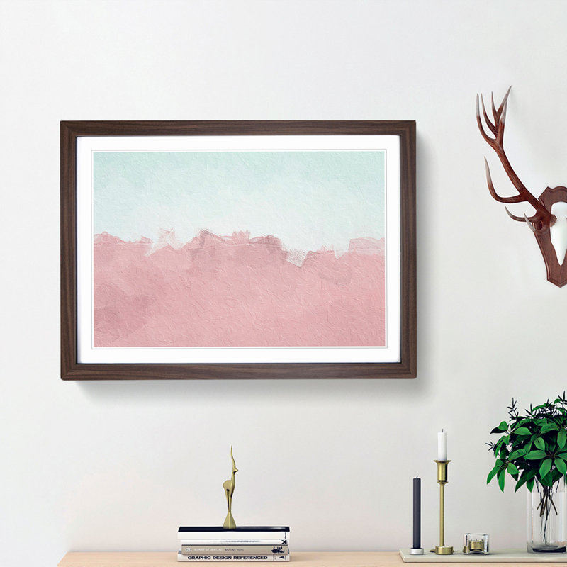 The Sand Dunes in Southern California in Abstract - Picture Frame Painting Print, 36cm H x 48cm W x 2cm D, Walnut Framed
