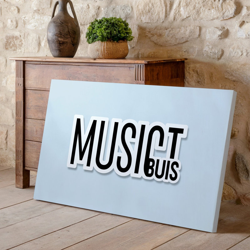 Toile, "Design A Minimalist Design", avec une typographie audacieuse, art mural sur fond clair, H 11 po x l 14 po