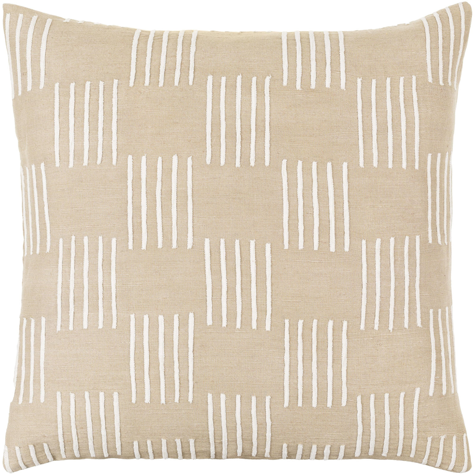 Layten Geometric Cotton Throw Pillow, Pillow Cover Only - No Insert, Desert Tan, 20" x 20"