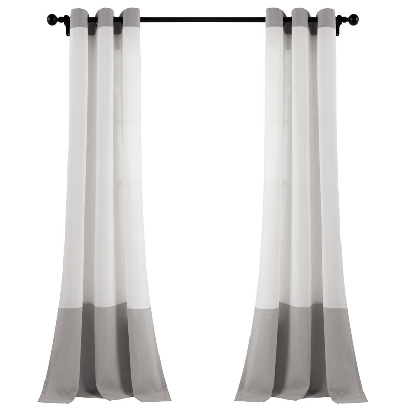 Cotton Blend Sheer Single Panel, Grey