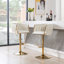 Tabouret de bar rotatif à hauteur réglable en velours l 20,5 po avec base en métal-1845736326
