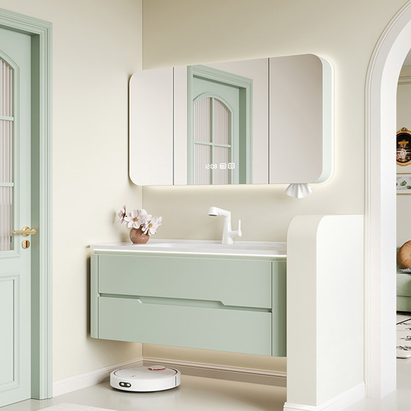 Minimalist cream-style bathroom cabinet