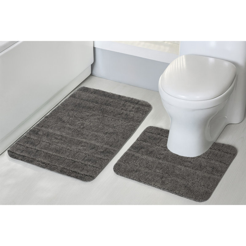 Super Soft Cosy Comforting Lexington Bath Mat Set, Grey