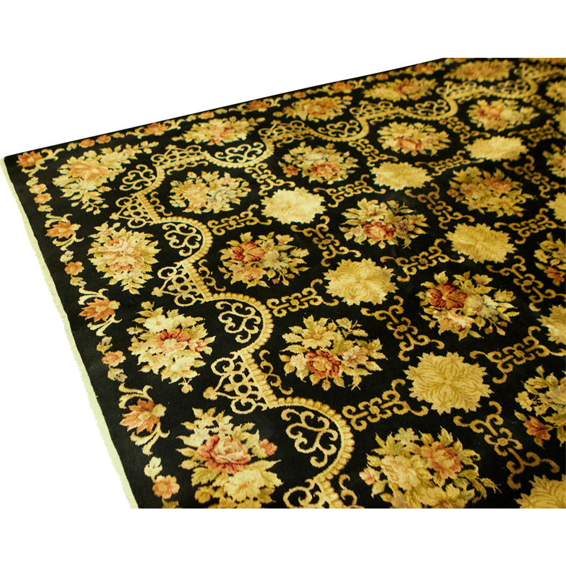 Handmade Silk and Wool Area Rug