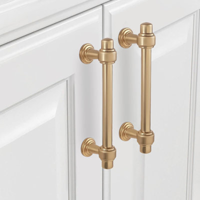 Paquet de 10 poignées d'armoire, poignées de tiroir en alliage de zinc massif, quincaillerie de cuisine et de commode moderne avec filetage profond