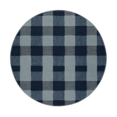 Tapis d'intérieur et d'extérieur à carreaux gris