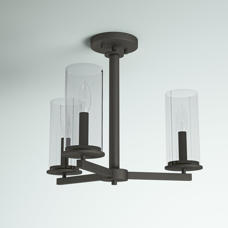 Dalleas Glass Semi Flush Mount, Olde Bronze
