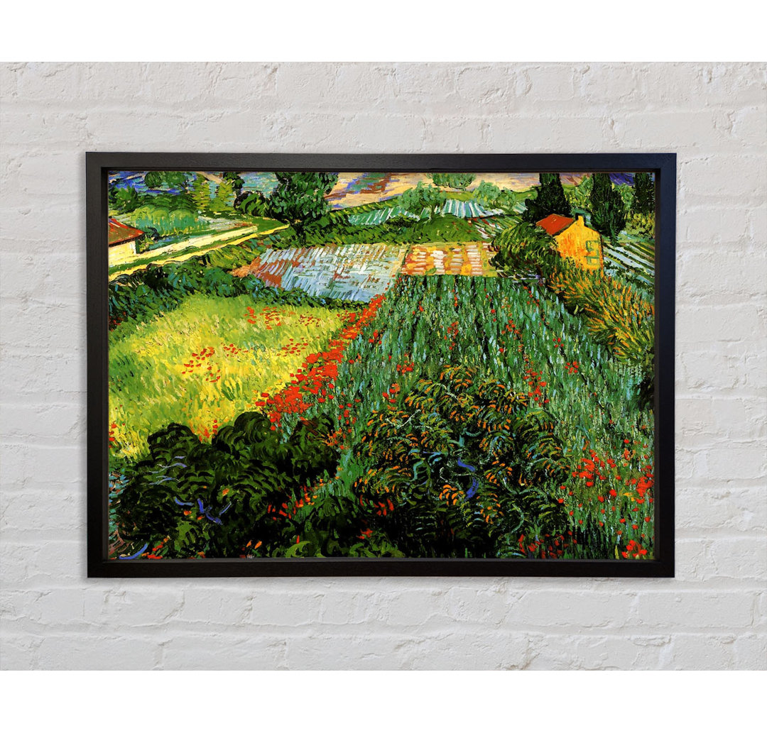 Van Gogh Feld mit Mohnblumen - Einzelner Bilderrahmen Kunstdrucke auf Leinwand