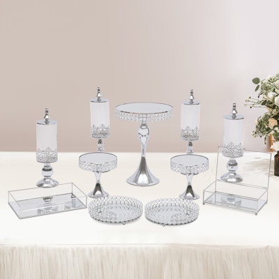 11pcs Acrylic Mirrored Surface Cake Stand