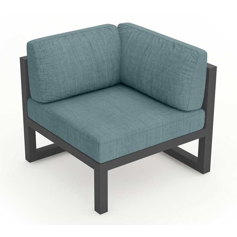 Avion Patio Chair with Sunbrella Cushions, Cast Lagoon Sunbrella® Plainweave, Slate