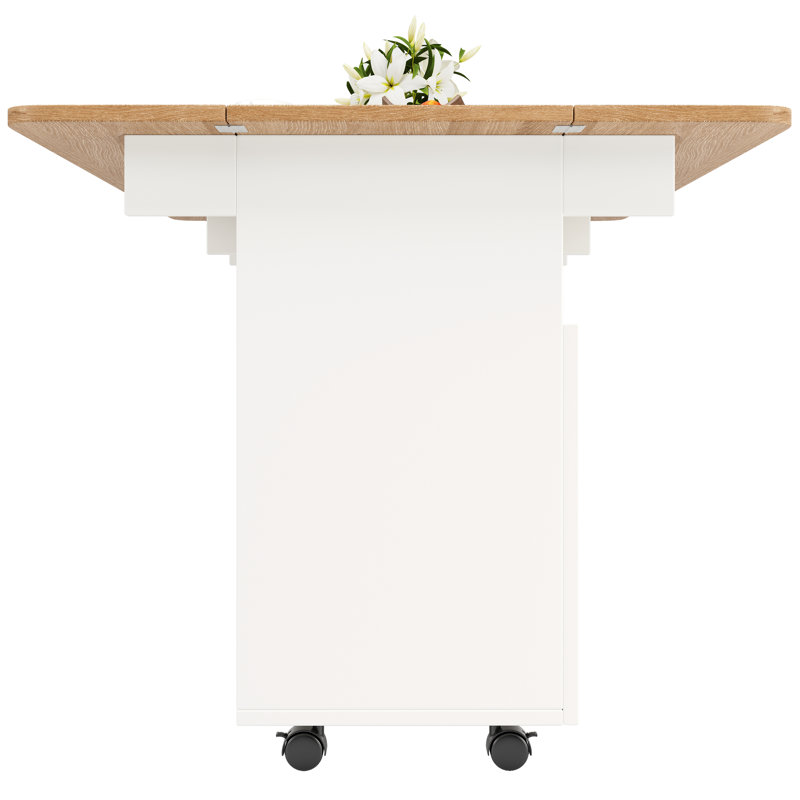 Wood Kitchen Island, White