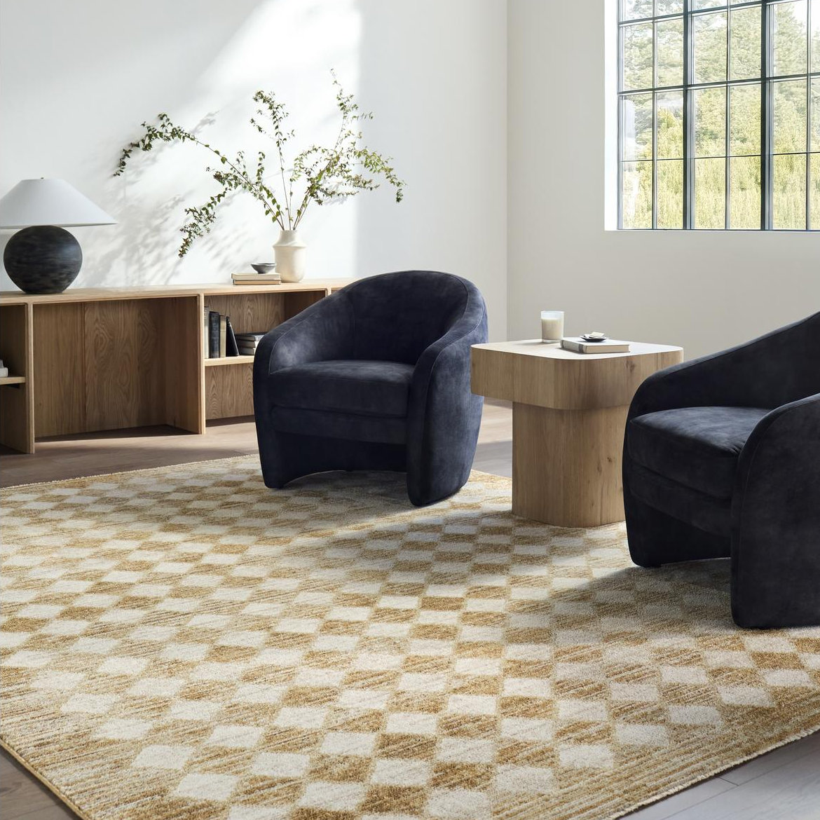 Galey Alix x Livabliss Myrtle Avenue Checkered Rug, Rectangle 8'10" x 12'2"