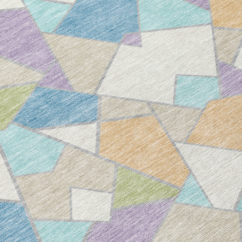 Machine Washable Indoor/Outdoor Chantille ACN2504 Geometric Rug, Cream, Rectangle 2'6" x 3'10"