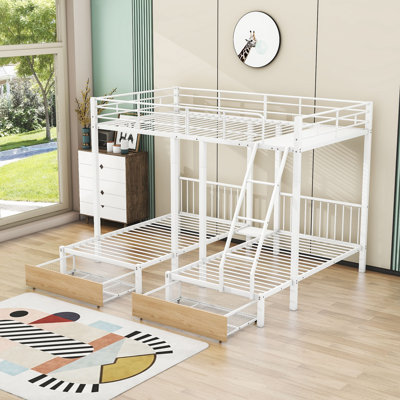 Vittoria Full over Twin and Twin 2 Drawer Triple Bunk Bed by Mason Marbles by Mason & Marbles