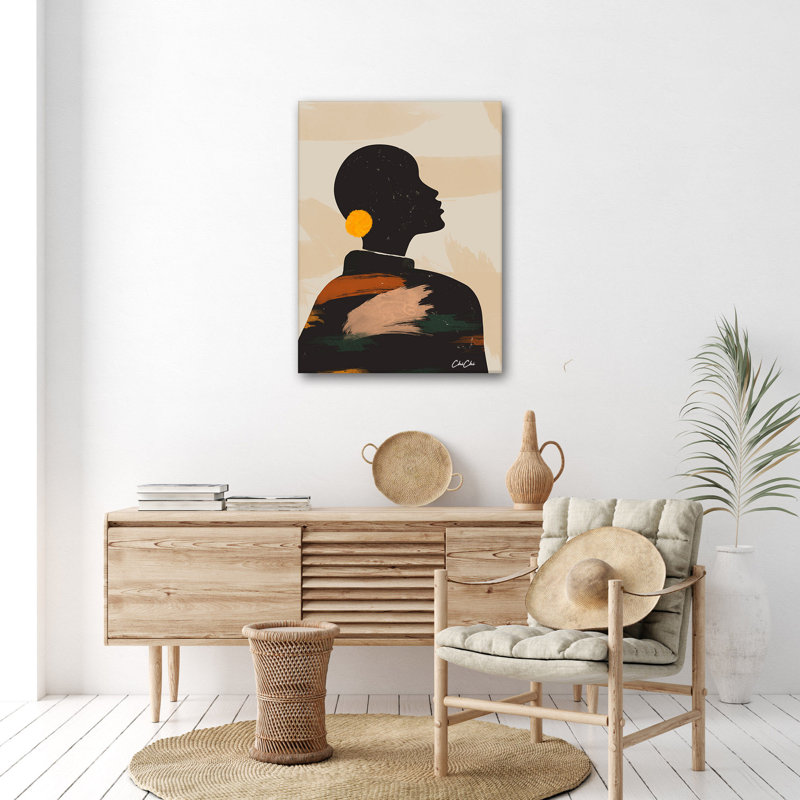 «Women Of The World XV» par Chichi Decor, H 18 po x l 12 po, Toile tendue, Pas de tapis