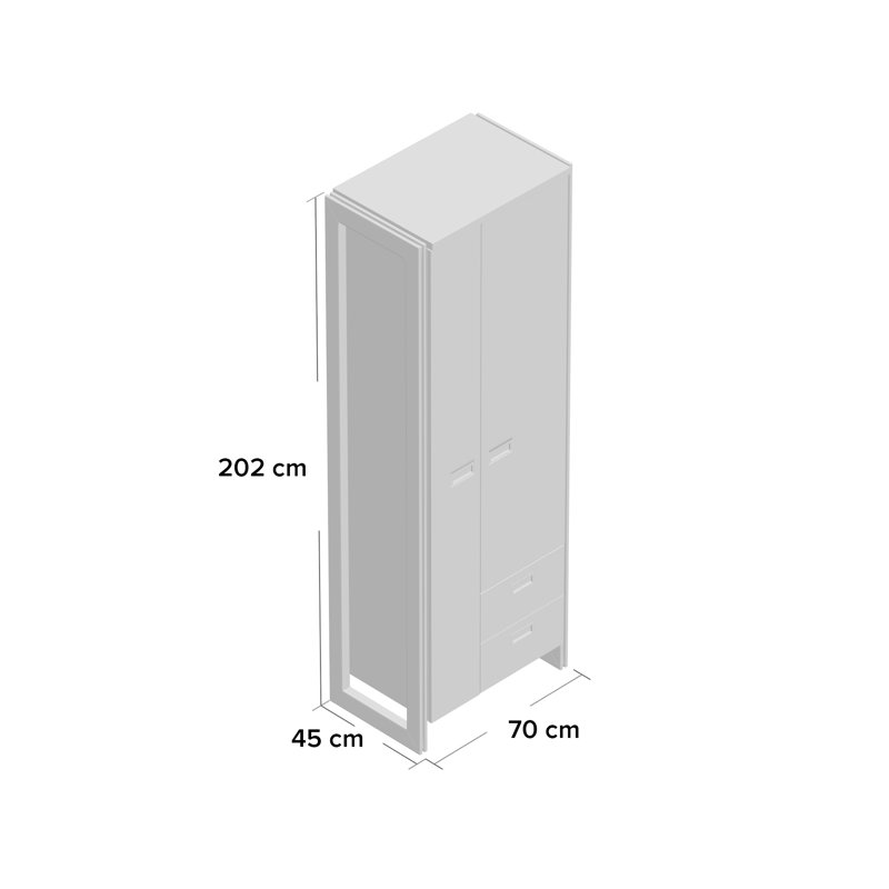 Antonia 2 Door Manufactured Wood Wardrobe