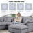  Aldora U Shape 6 Piece Sectional Sofa Cloud Couch With Removable Ottoman-1820578353