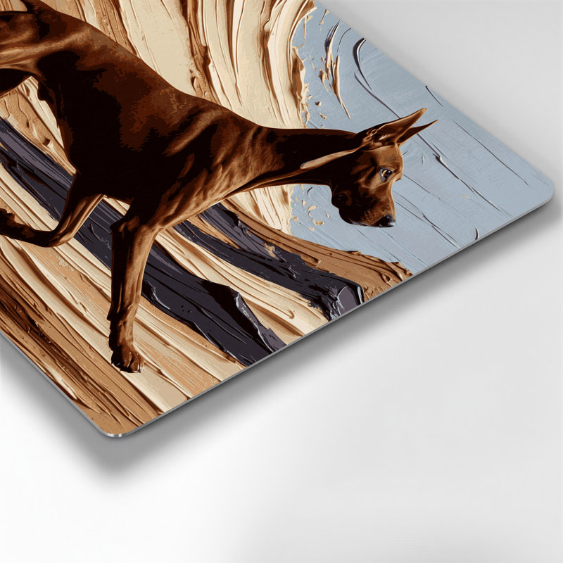 «Dogs Pharaoh Hound», art mural en métal noir, H 11 po x l 14 po