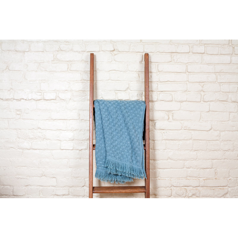 Knitted Throw Blanket, Peacock Green