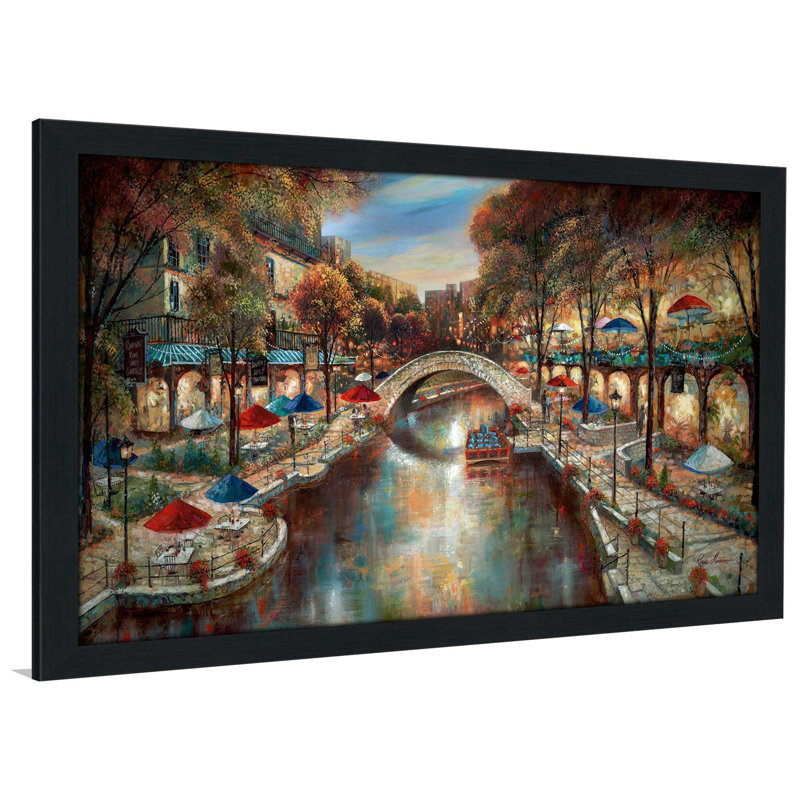 «Evening on the Canal» par Ruane Manning - reproduction de cadre photo, H 21,5 po x l 27,5 po x P 0,75 po