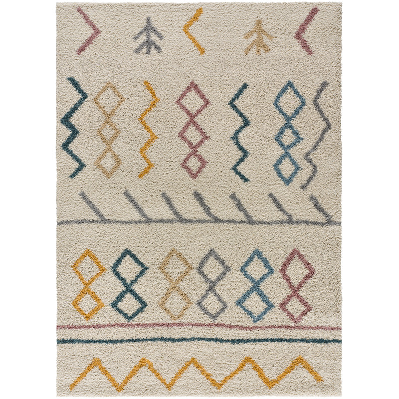 Ulai Geometric Shag Area Rug, Rectangle 133 x 190cm