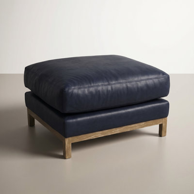 Matteoli 30" Wide Genuine Leather Rectangle Standard Ottoman