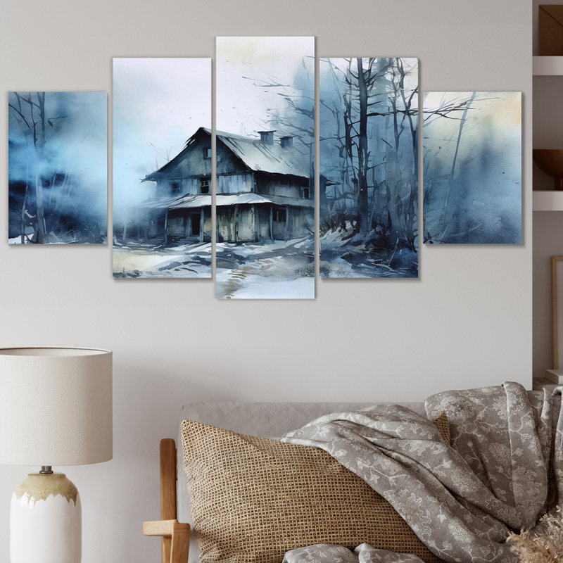 «Winter Snow Marvels I», reproduction d'art sur toile - 5 panneaux