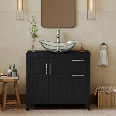 36" Free-Standing Modern Single Bathroom Vanity With Sink