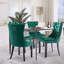 Chaises de salle à manger en velours, chaise de salle à manger rembourrée haut de gamme avec anneau clouté-674335096-674335099