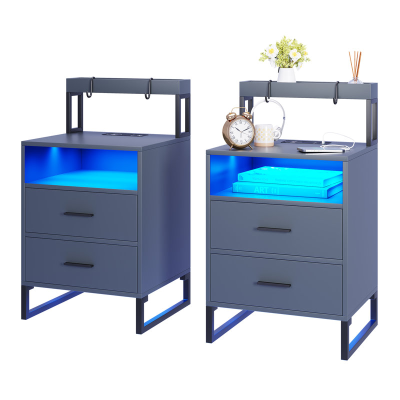 45cm W Bedside Table, Grey