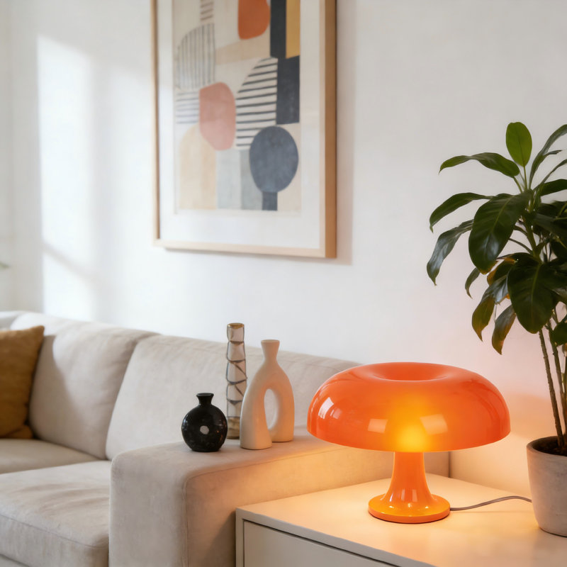 Lampe de table champignon orange 4 lumières 4 po (ampoules incluses)
