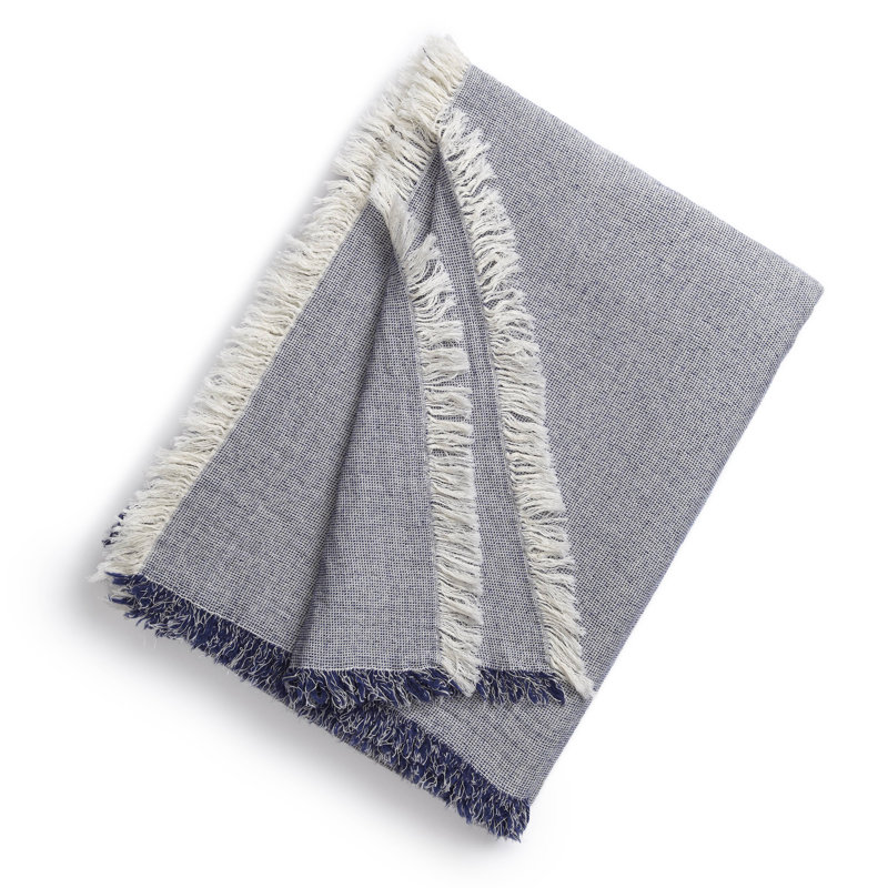 Hedwig Hand Woven Throw Blanket, Indigo