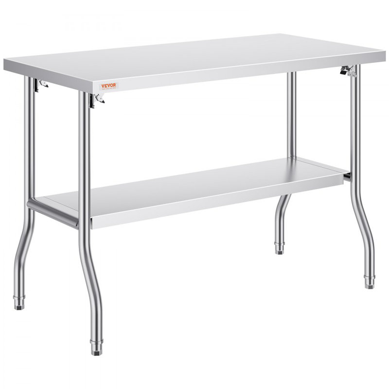 VEVOR Stainless Steel 48'' Folding Commercial Prep Table