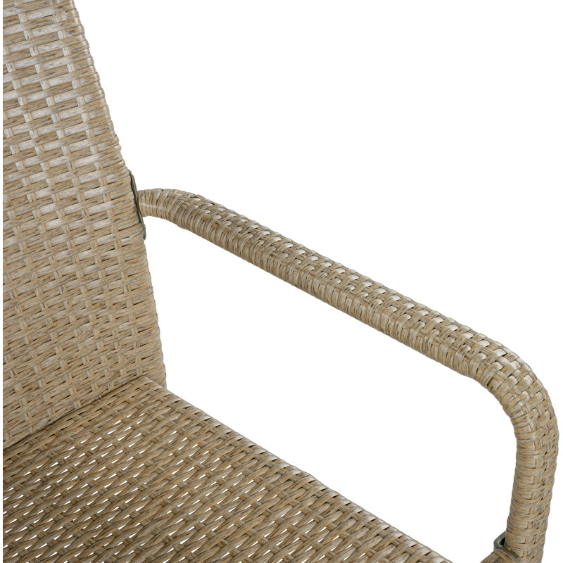 Fauteuils de salle à manger empilables d'extérieur Bronstein, Naturel
