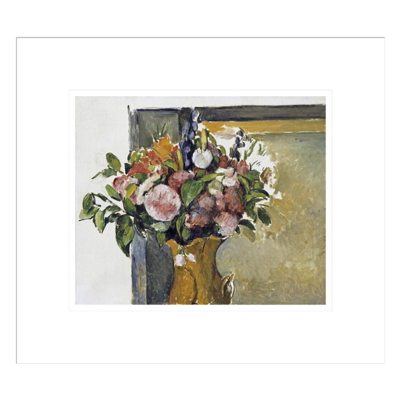 «Flowers In a Vase» par Paul Cézanne, impression giclée encadrée, H 13,75 po x l 15,36 po