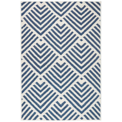 Cleo Navy Machine Printed Washable Rug