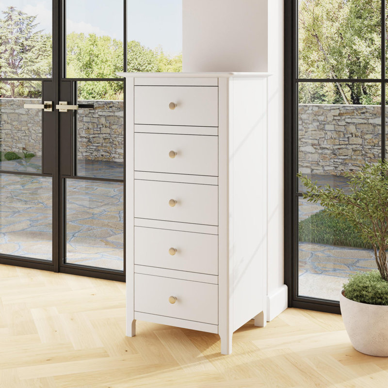 Accetturri 5 Drawer Chest of Drawers, Ivory White