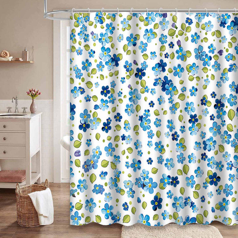 Élégant rideau de douche rose avec 12 crochets, L 72 po x l 84 po