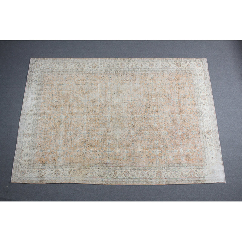 Tapis oriental antique tissé à la main à motif floral pour cuisine et salon
