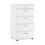 Commode blanche moderne avec 5 tiroirs, 23,6 po x 42,5 po x 17,3 po | Panneau de particules revêtu de mélamine à 100%, conception murale | Solution de rangement élégante pour la chambre à coucher et le salon | Finition élégante de couleur unie-836802156