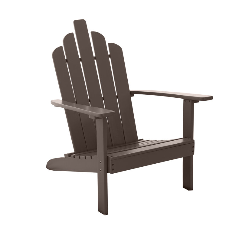 Chaise Adirondack en bois massif Ivania, Marron foncé