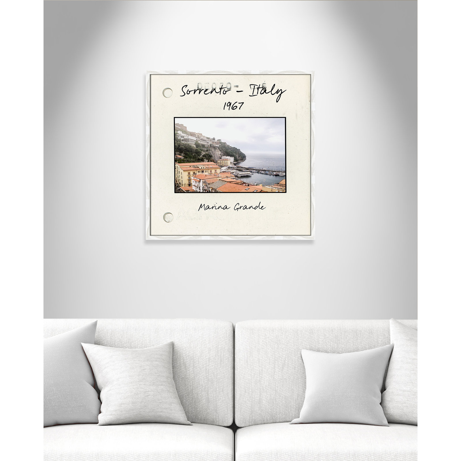Ritona "Sorrento, Italy" Print, White Single Picture Framed Paper, 27.5" H x 27.5" W x 0.75" D