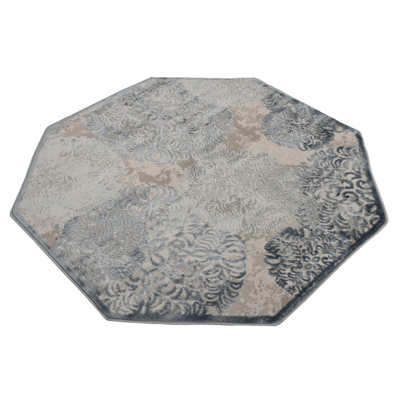 Glencoe Floral Indoor Rug, Octagon 4'