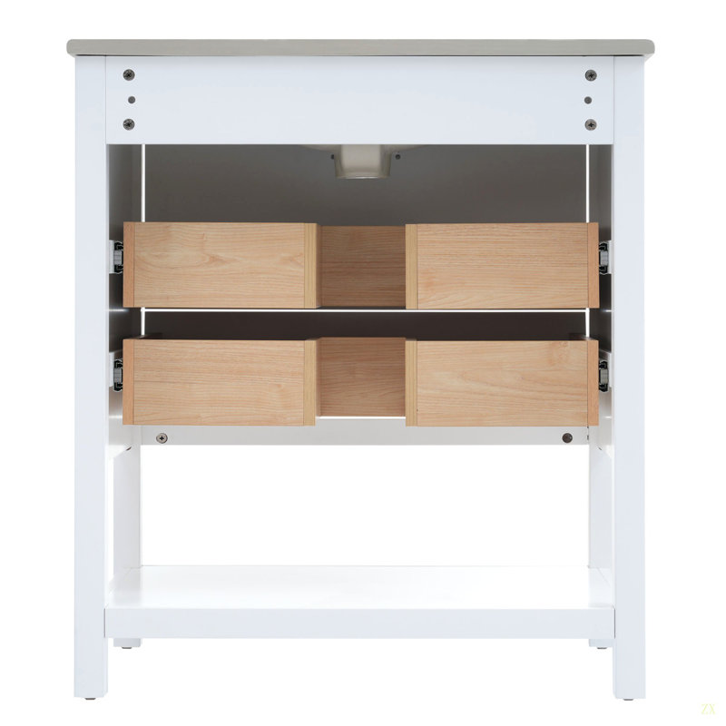 Armoire de meuble-lavabo moderne 30 po avec deux tiroirs