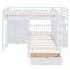 Lit superposé double au-dessus de simple et peu encombrant, solution pour maison moderne en bois massif