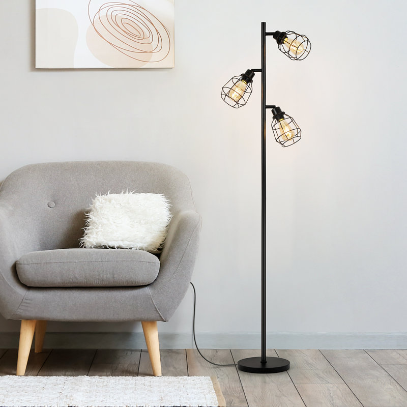63.86'' Black Tree Floor Lamp Set