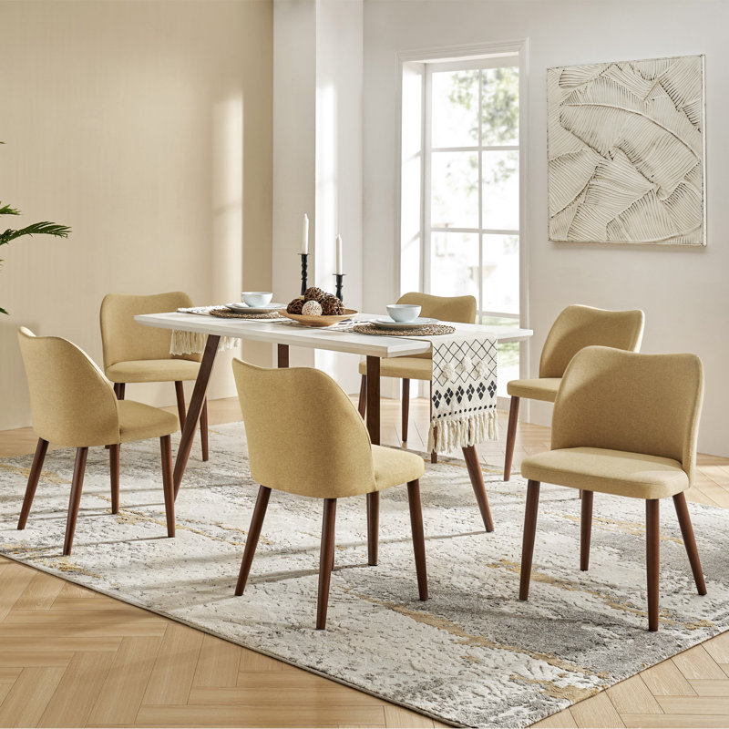 Chaise de salle à manger ergonomique Kanalu, Brun clair