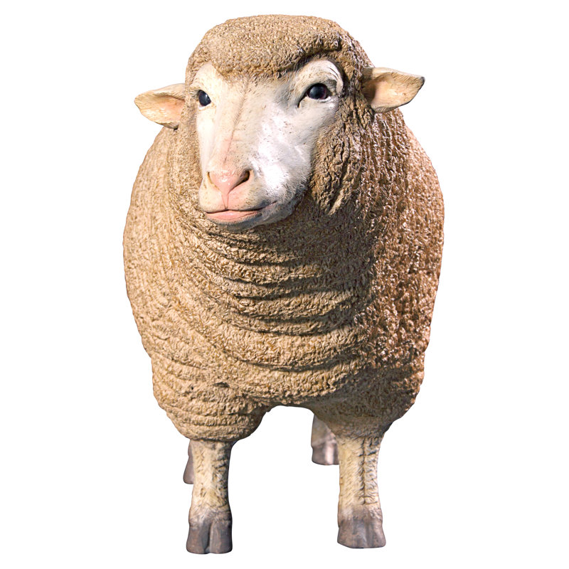 Statue ovine head up Merino Ewe Life Size