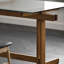 Bureau d'écriture en verre trempé durable et bois de frêne-556566103